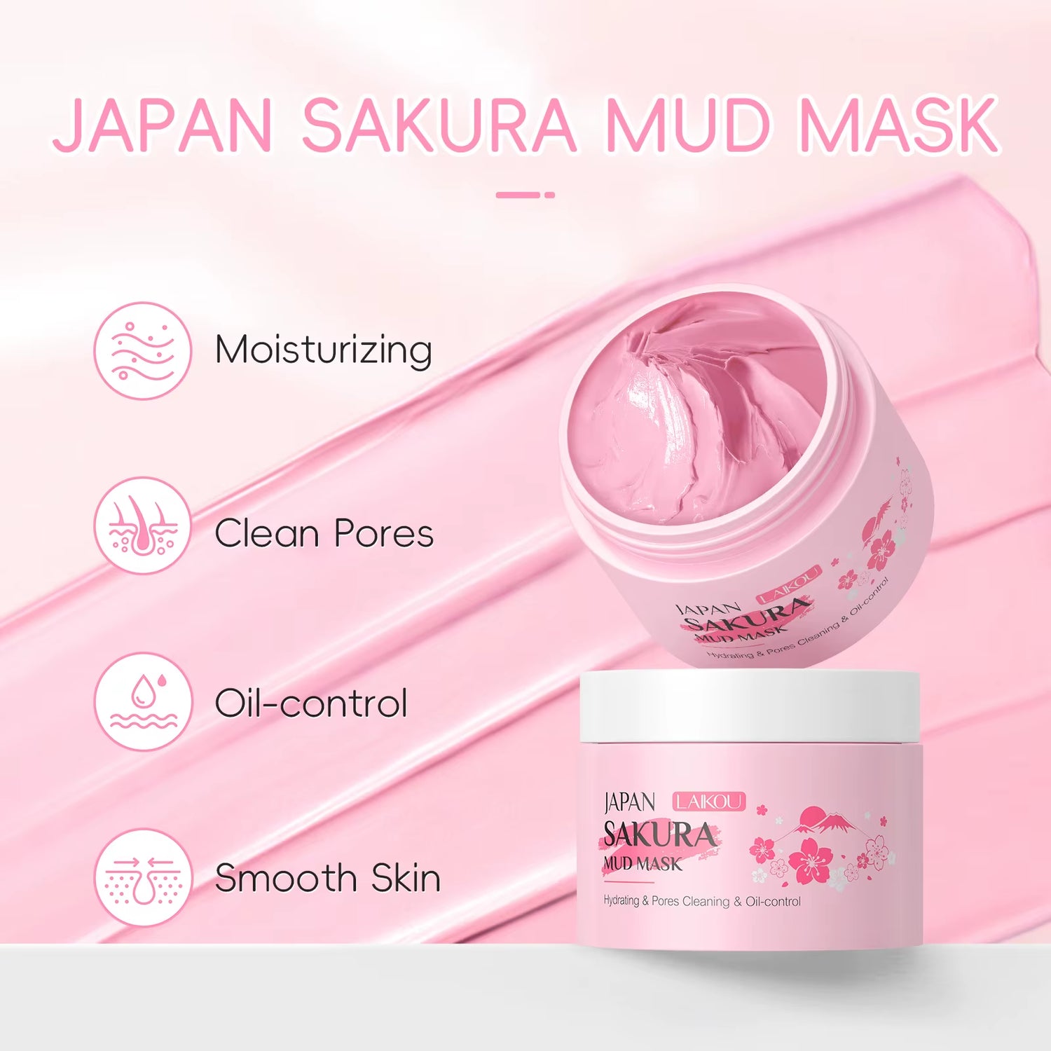 Masque Sakura pour le nettoyage du visage Maseczka dissolvant de têtes noires