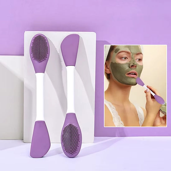 Brosse pour masque facial en silicone à double tête